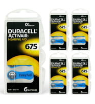 Duracell Activair 675 Numara İşitme Cihazı Pili (5 Paket x 6 Adet= 30 Adet Pil)