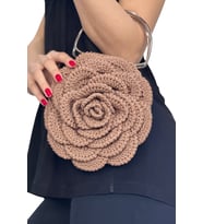 Özel Tasarım Gül Formlu Kadın Çantası – Handmade Abiye Çanta