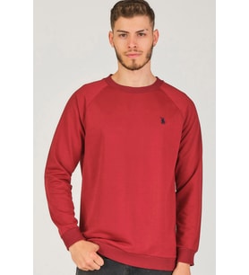 V4003 DEWBERRY REGLAN KOL ERKEK SWEATSHIRT-BORDO