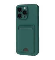 Iphone 16 Kılıf Kelvin Kartvizitli Silikon - Koyu Yeşil