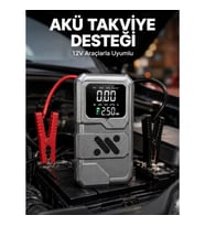 Mey İthalat® Taşınabilir Araç Akü Takviye ve Hava Kompresörü Powerbank Özellikli