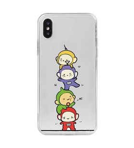 Iphone XS MAX Uyumlu Teletubbies Tasarımlı Şeffaf Telefon Kılıfı
