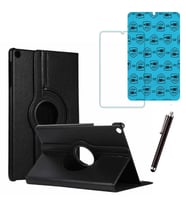 Samsung Galaxy Tab A9 X110 Uyumlu Tablet Kılıfı Cam Ekran Koruyucu Kalem Set (Siyah)