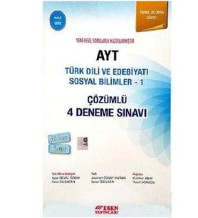 AYT Türk Dili ve Edebiyatı Sosyal Bilimler - 1 Çözümlü 4 Deneme Sınavı Mavi Seri