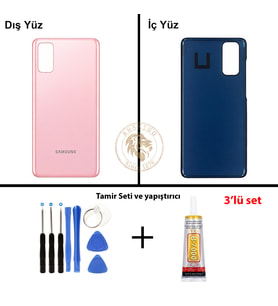 Samsung S20 Bulut Pembesi Arka Pil Kapağı Batarya Kapağı Lazer Kesim + Yapıştırıcı ve Vida Seti