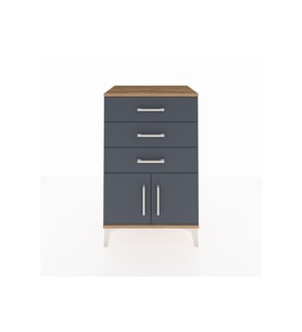 Hyperion Komodin 3 Çekmeceli 2 Kapaklı 60x44x96 Çam-Antrasit