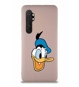 Xiaomi Mi Note 10 Lite Soft Premier Kapak Donald Duck-A Tasarımlı Silikon Kılıf - Pudra (Şeffaf)