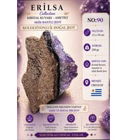 Sertifikalı Kristal Kuvars Ametist Akik Bantlı Jeot Doğal Taş Koleksiyonluk Dekoratif 12x10 cm NO90