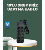 Termal Koruma Sistemli USB Type-C 10’lu Grup Priz 2m 2500W Güç Kapasiteli