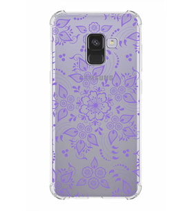 Samsung Galaxy A8 2018 Uyumlu Köşe Korumalı Antişok Kapak Nostalji Desen Tasarımlı Şeffaf Kılıf