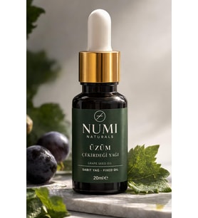 NUMI Naturals Üzüm Çekirdeği Yağı 20 ml %100 Saf Grape Seed Oil Doğal Cilt ve Saç Bakım Yağı