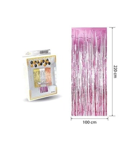 Lüks Kapı Perdesi Pembe 100*220 Cm M159