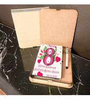 8 Mart Dünya Kadınlar Günü Hediyesi Ahşap Kutulu Defter Kalem Set 005