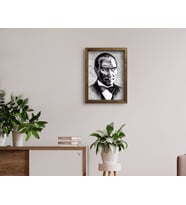 BK Home Atatürk Tasarımlı Doğal Masif Ahşap Çerçeveli Tablo 45x65cm-36