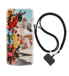 Xiaomi Redmi 8A 8 Pro 9C 9T 10C 11T Pro Kılıf Boyun Askılı Silikon Gerçek Çiçekler 1743