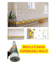 90cmx 3 Metre Rulo Kendinden Yapışkanlı Duvar Paneli Kağıdı Kreş Anaokulu Bebek Odası Koruma Yalıtım