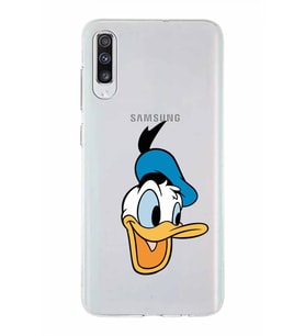 Samsung Galaxy A70  Kapak Donald Duck Tasarımlı Şeffaf Silikon Kılıf
