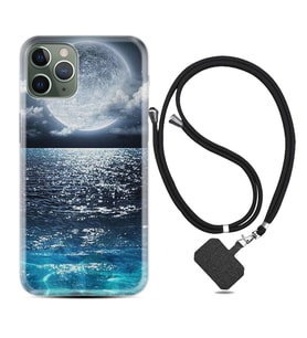 Apple iPhone 11 12 13 14 Pro Max Kılıf Boyun Askılı Silikon Great Moon 1301