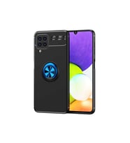 Samsung Galaxy M22 Uyumlu Kılıf Zore Ravel Silikon Kapak (Siyah-Mavi)