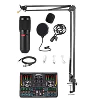 Lastvoice BM800 Titanium V2 Set Efektli Ses Kartı Mikrofon Stand Kayıt Canlı Yayın (PC ve Telefon)