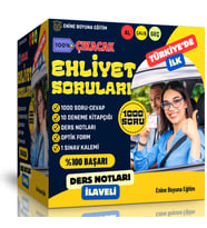 Yüzde Yüz Çıkacak Ehliyet Soruları Seti (1000 Soru + Ders Notları)