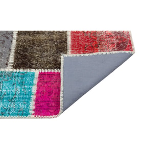 Çok Renkli El Dokuma Salon Halısı Patchwork Desenli Modern Bohem Stiliyle Evinize Karakter Katın
