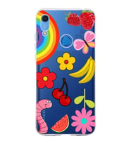 PrintiFy Huawei Y6 2019 ile Uyumlu 1mm Slim Fit Water Color 5 Baskılı Şeffaf  Kılıf