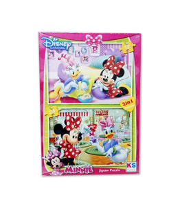 2 li DS 24 + 12 Parça Minnie Mouse Puzzle Yapboz