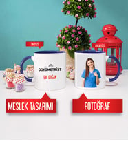 Odyometrist Kupa Bardak Lacivert Fotoğraflı