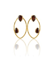 Kadir Jewellery 22 Ayar Altın Kaplama Geometrik Küpe -El İşçiliği Ve Hipoalerjenik Küpe