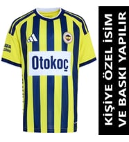 Fenerbahçe Forma 2026/2027 Sezon KİŞİYE ÖZEL İSİM VE NUMARA BASKILI Yetişkin Futbol Forması PP20 (Sarı-Lacivert)