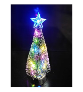 Yılbaşı Masaüstü Işıklı Karlı Çam Ağacı 25 cm