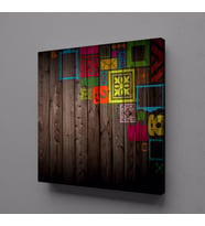 RENKLİ ŞEKİLLER KANVAS TABLO 90x90cm (Karışık)