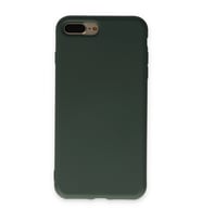 iPhone 7 Plus Kılıf Nano İçi Kadife Silikon - Koyu Yeşil