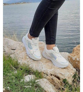 Lumberjack Lılıan, Beyaz Renk Kalın Tabanlı Ortapedik Spor Ayakkabı