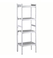 Electrolux Professional Düz Etejer Seti, Aluminyum Ayaklı, 4 Raflı, Her Raf Demonte Polietilen Tabletlerden Oluşur, Tabletler Bulaşık Makinesinde Yıkanabilir - 475x950 Mm, H=1700 Mm BLS950