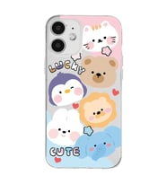 Iphone 12 Uyumlu Cute Animals Tasarımlı Şeffaf Telefon Kılıfı