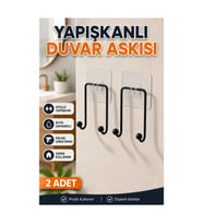 2'li Yapışkanlı Askılık – Mutfak Banyo ve Ev İçin