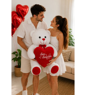 100 Cm Seni Seviyorum Kalpli Büyük Ayıcık (%100 Yerli) (Model 2)