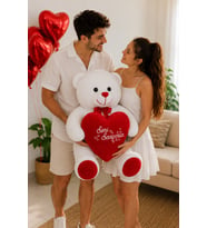 100 Cm Seni Seviyorum Kalpli Büyük Ayıcık (%100 Yerli) (Model 2)