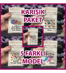 Bayram Harçlık Kesesi - KARIŞIK SET ( 5 ADET ) Ramazan Bayramı (Ham)