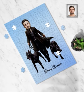 Kişiye Özel Kabadayı Karikatürlü A4 99 Parça Puzzle Bay-5