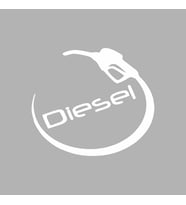 Diesel ve pompa Sticker Siyah 15x15 CM (Beyaz)
