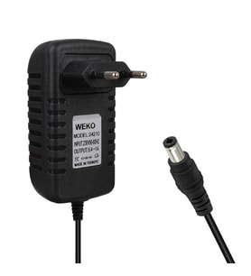 Weko 7.2 Volt - 1 Amper Krokodil Uçlu Priz Tipi Yerli Üretim Akü Şarj Adaptörü (Siyah)