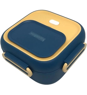 Vagonlife Bento 500ml Lunchbox Tek Katlı Çelik Sefer Tası Yemek Kutusu (Lacivert-Sarı)