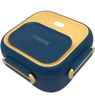 Vagonlife Bento 500ml Lunchbox Tek Katlı Çelik Sefer Tası Yemek Kutusu (Lacivert-Sarı)