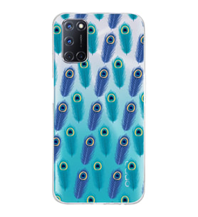 PrintiFy Oppo A52  ile Uyumlu 1mm Slim Fit Nazar Boncuğu 4 Baskılı Şeffaf  Kılıf
