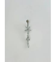 Çiçek Detaylı Sallantılı Göbek Piercing - Pg0106