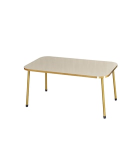 Orta Sehpa Krem Kr Metal Ayak Gold