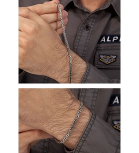 3.5 mm Kare Model Erkek 925 Ayar Gümüş Kral Bileklik Künye